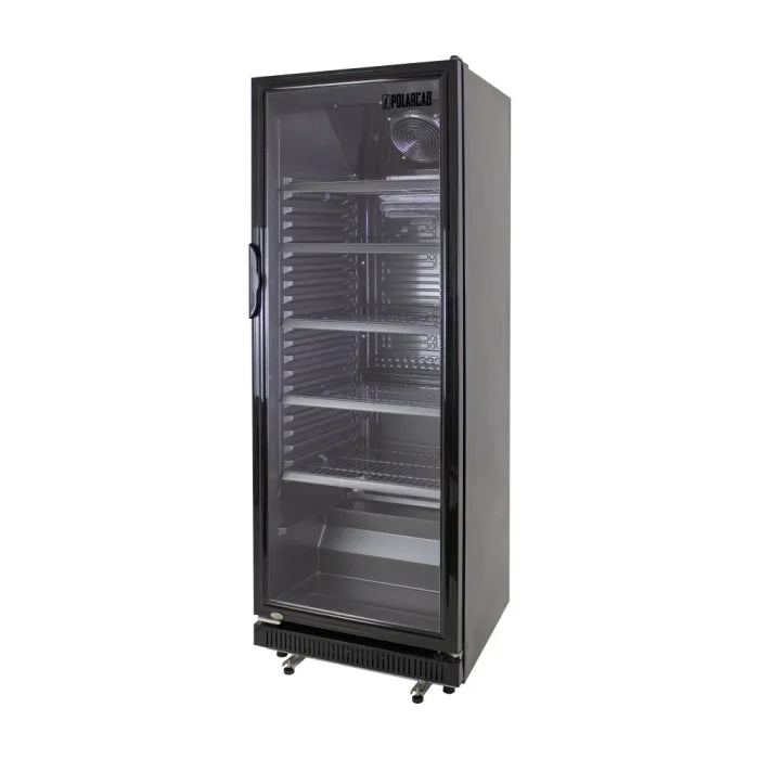 POLARCAB Single Door Display Fridge - BLACK commercial display fridge detail view 2
