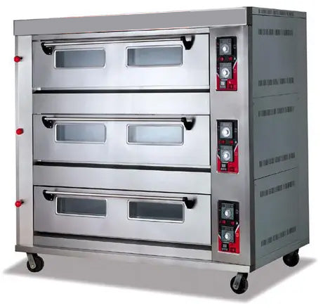 Oven 3 Deck 24 Tray Gas - 150 Loafs commercial gas oven
