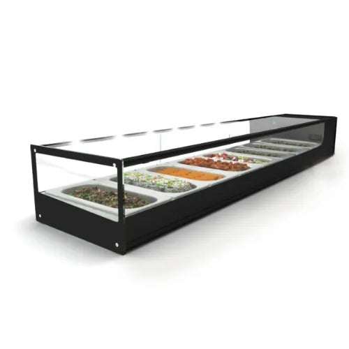 SALVADORE Cold Food Bar - 6 Division (Square Glass) commercial refrigerator equipment for South African commercial