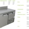 Fridgestar Underbar Cooler 1.5 Door - Steel Doors WITH Splashback commercial display fridge detail view 4