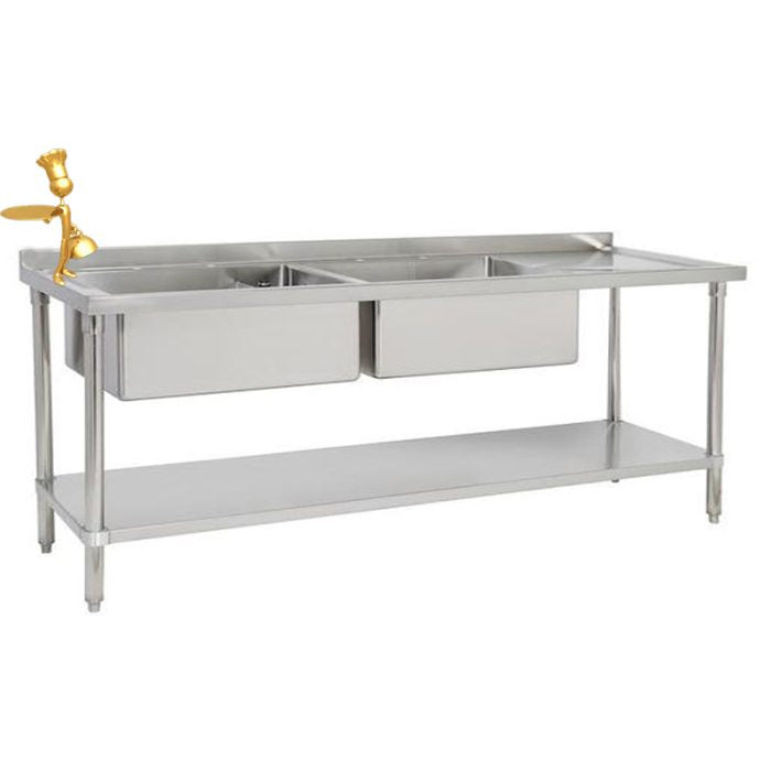 (SS201 1.0MM) Sink 1820mm Double Pot commercial processing equipment
