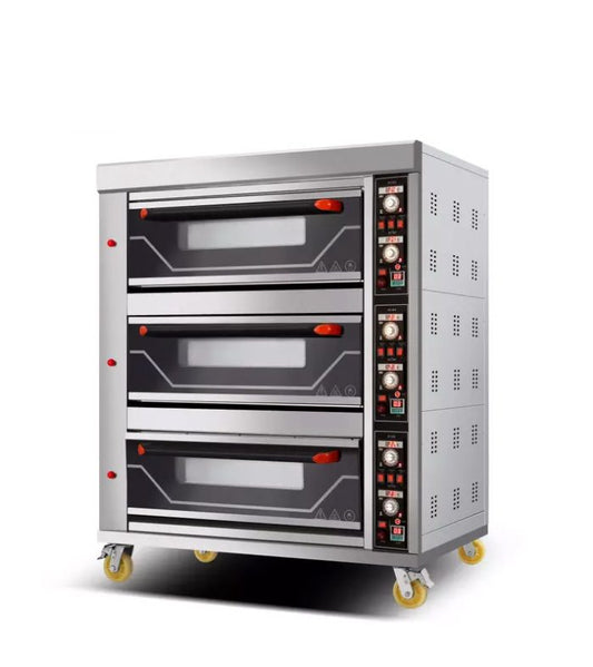 Oven 3 Deck 6 Tray Gas commercial gas oven