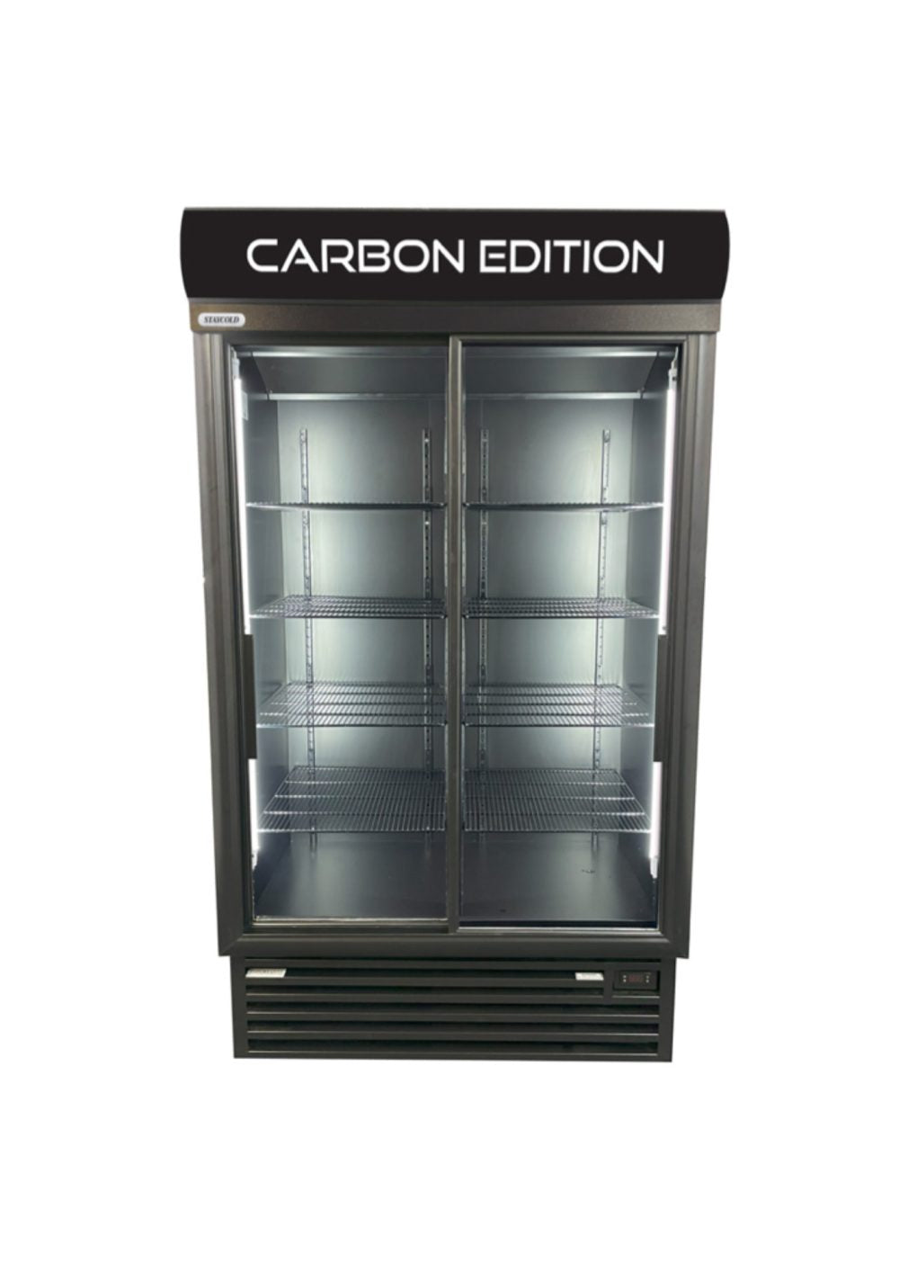 CARBON FIBRE Double Door Cooler (STAYCOLD) - Sliding Doors commercial display fridge detail view 4