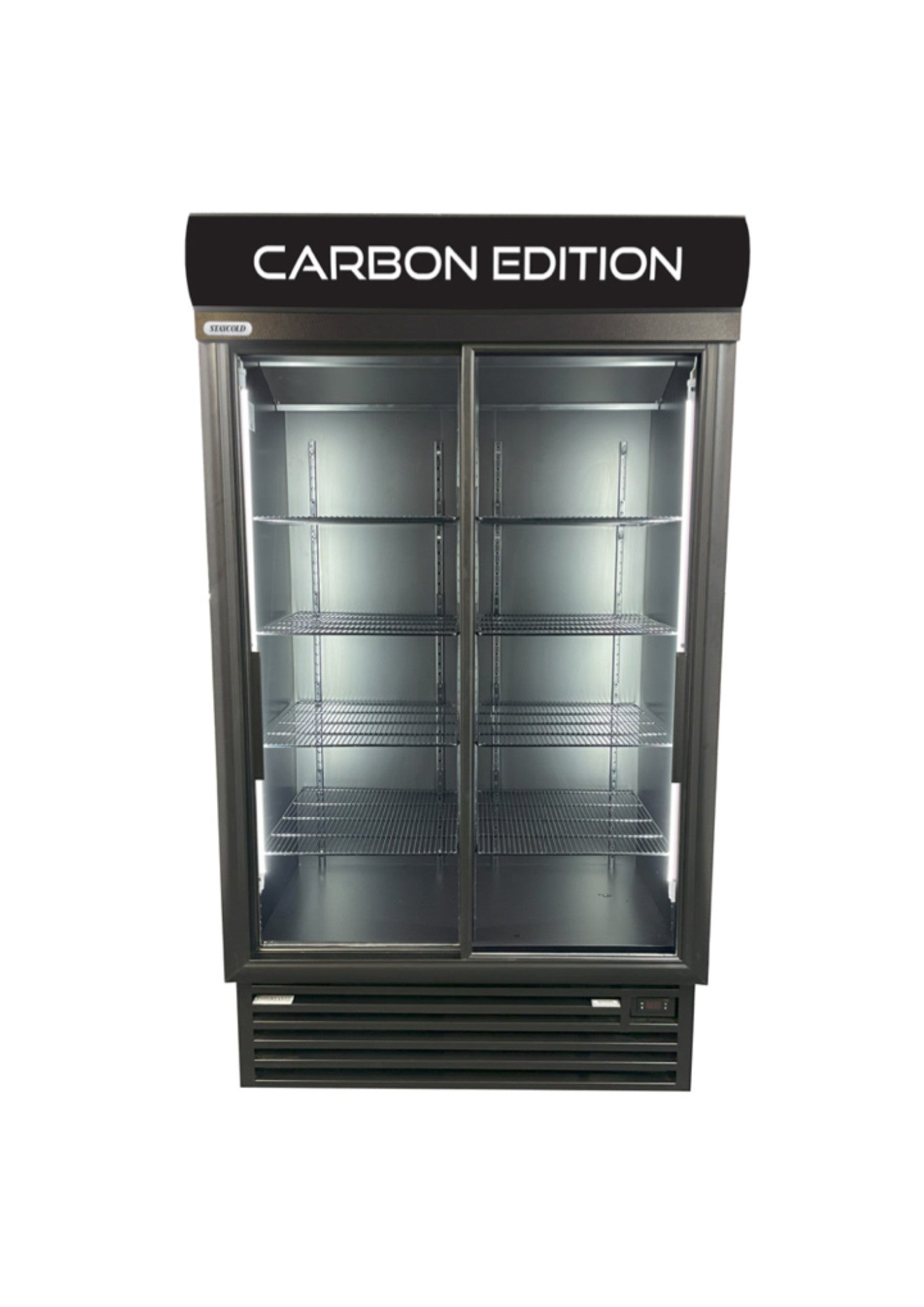 CARBON FIBRE Double Door Cooler (STAYCOLD) - Sliding Doors commercial display fridge detail view 2