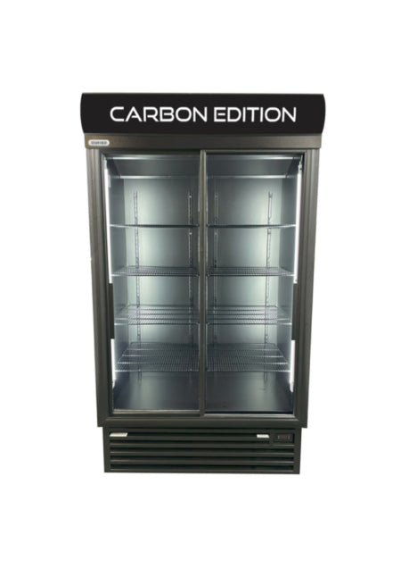 CARBON FIBRE Double Door Cooler (STAYCOLD) - Sliding Doors commercial display fridge detail view 3