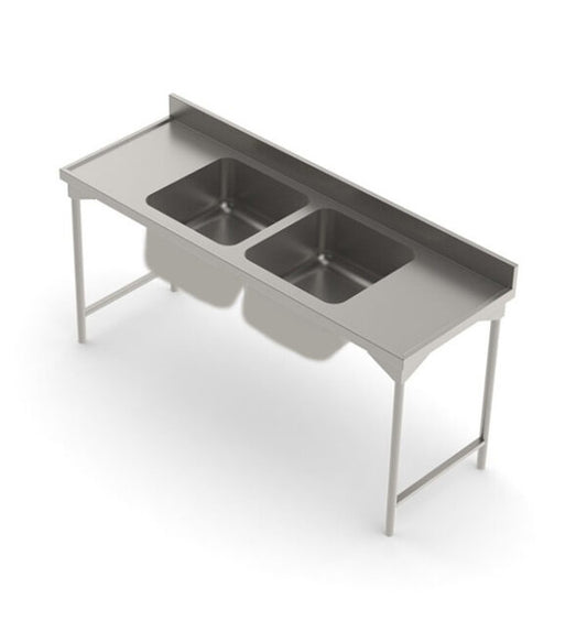 Sink Double Pot 2300mm Stainless Steel commercial processing equipment