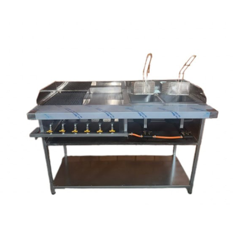 6 Burner Griller + Fryer Combo - Gas (New Design!) commercial gas stove