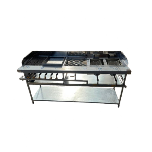 6 Burner Griller + Fryer + Stove Combo - Gas (New Design) commercial gas stove