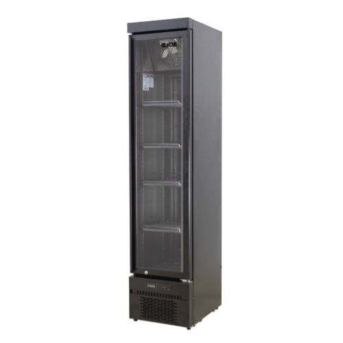 POLARCAB Upright Freezer - Slim Line Black commercial display fridge for South African commercial kitchens