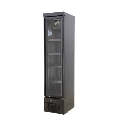 CoolMaster Single Door Fridge - Slim Line Black commercial display fridge for South African commercial kitchens