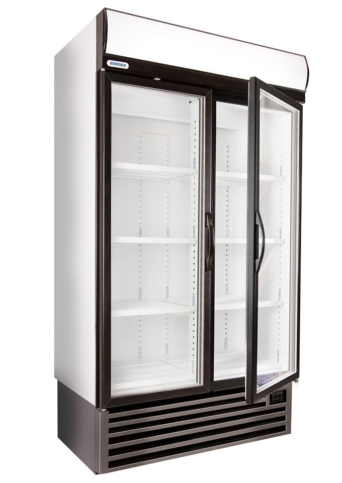Double Door Display Fridge (STAYCOLD) - Hinged Doors (HD1140) commercial display fridge detail view 3
