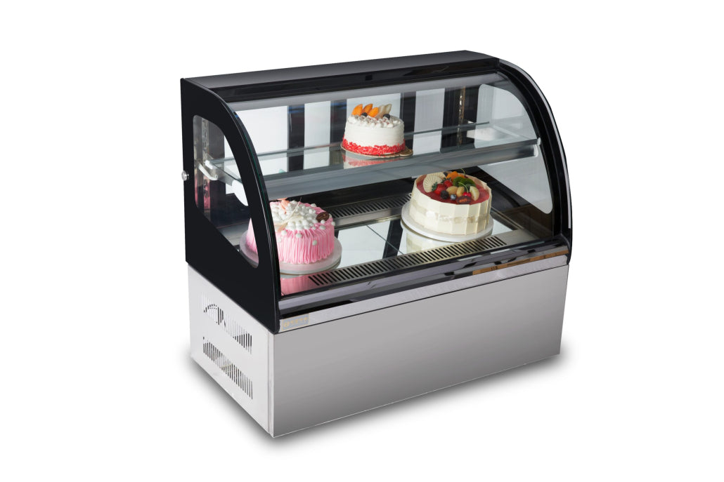Countertop Cake Display Fridge Curved 900mm commercial display fridge for South African commercial kitchens