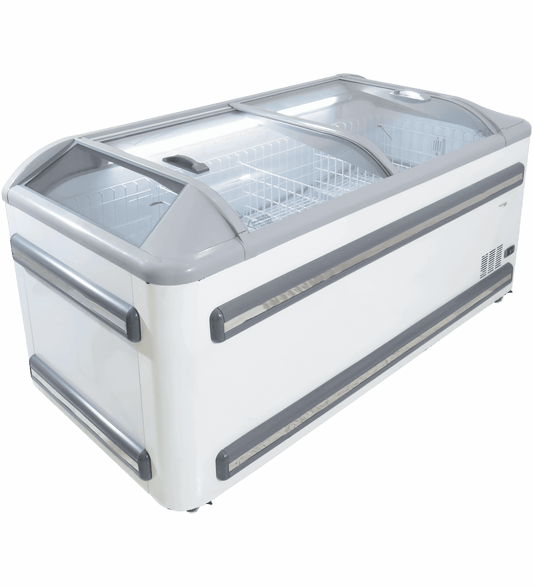 Curved Glass Island Freezer 2m (Vs2000vt) commercial display fridge for South African commercial kitchens