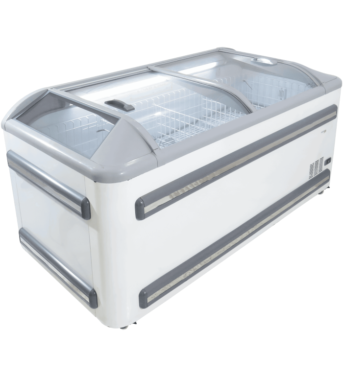 Curved Glass Island Freezer 2m (Vs2000vt) commercial display fridge detail view 4