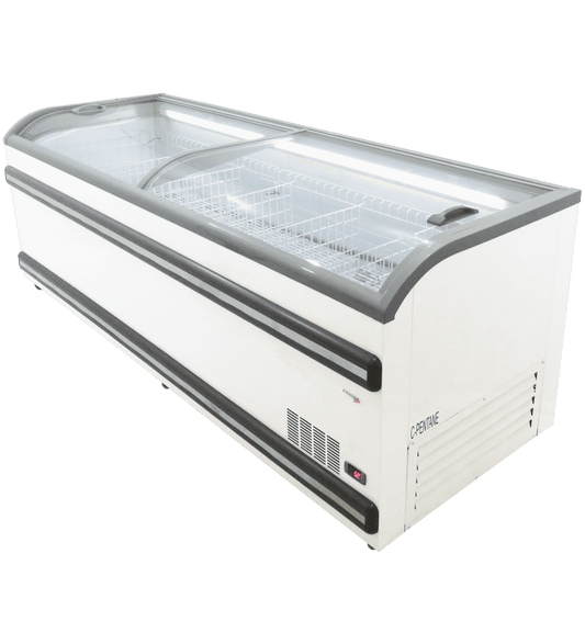 Cool Master Curved Glass Island Freezer 2.5m (Vt2500) commercial display fridge for South African commercial kitchens