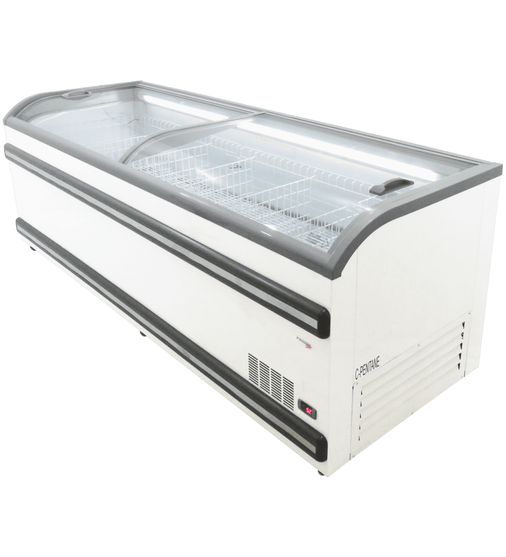 Cool Master Curved Glass Island Freezer 2.5m (Vt2500) commercial display fridge detail view 2