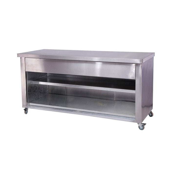 Neutral Service Counter 2300mm x 700mm x 900mm - NO DOORS commercial butchery equipment detail view 2