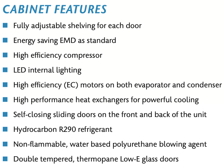 Double Door Fridge (STAYCOLD) - Sliding Doors (SD1140FLC) commercial display fridge detail view 5