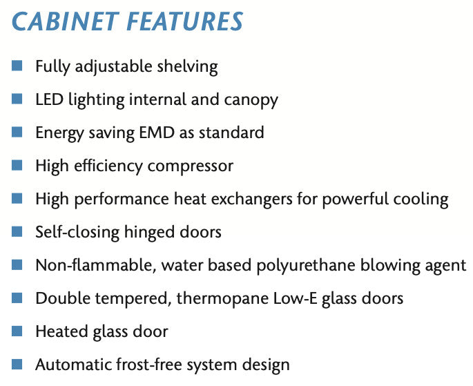 Staycold Half Door Display Freezer - HD580F commercial display fridge detail view 4