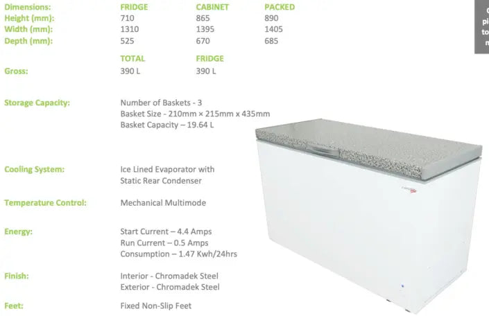 Fridgestar Chest Freezer CE430 - 390LT detail image 2