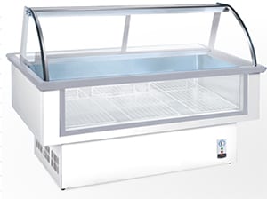 Meat Chiller Curved Glass 2M commercial display fridge for South African commercial kitchens