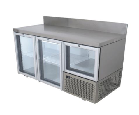 Fridgestar Underbar 2.5 Door - Glass Display - With Splashback commercial display fridge for South African commercial