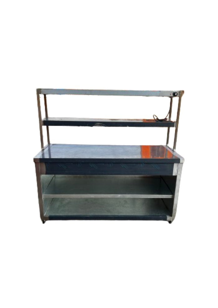 Neutral Service Counter With Riser Shelf 1100mm X 700mm X 1630mm commercial butchery equipment detail view 3